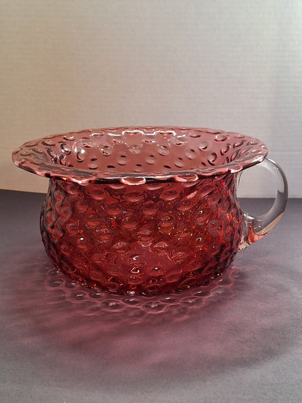 Antique Cranberry Compote Bowl